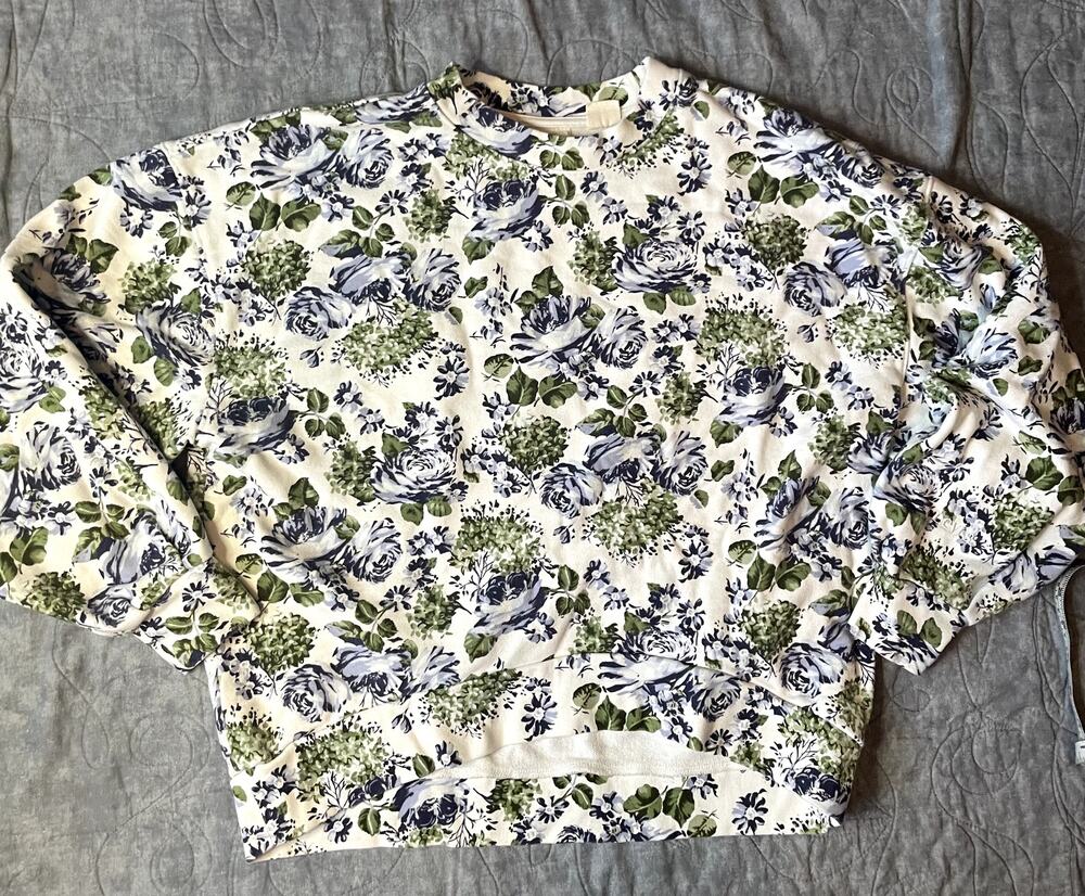 Levi's Pai Crewneck Sweatshirt Lynn Floral Plein Air Oversized Blue Green XS